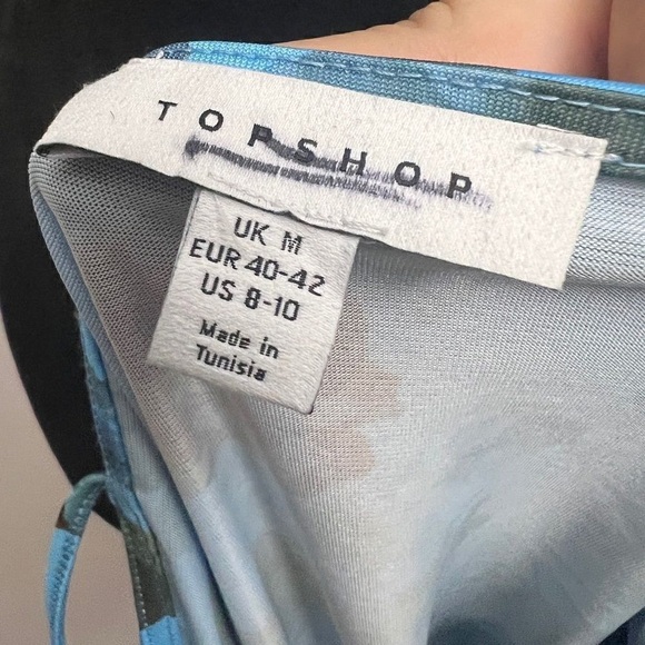 💎 Topshop Ruched Floral Top Blue NEW - Picture 8 of 8